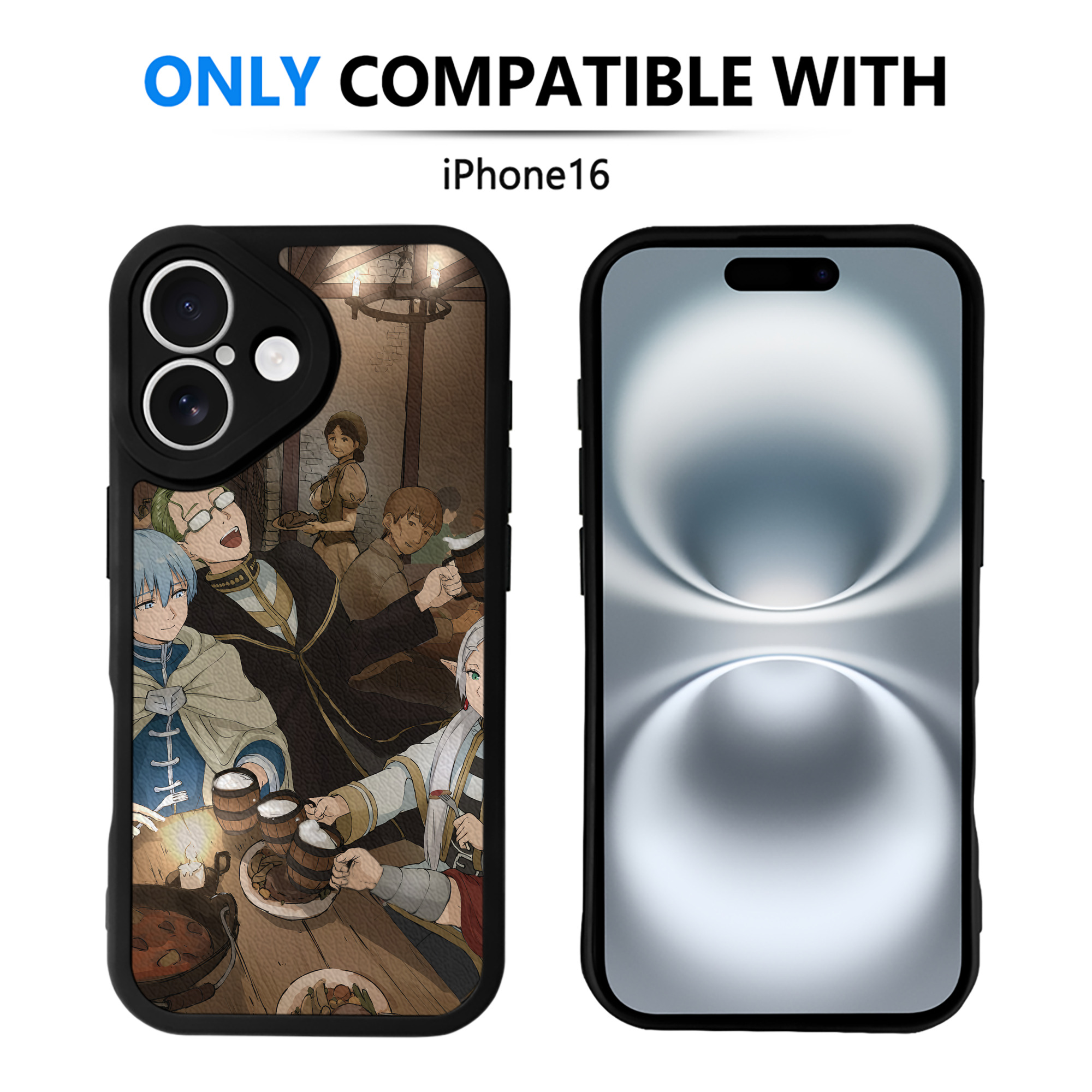 （画像用） 葬送のフリーレン Frieren 【iPhone 16シリーズ対応】シリコンスマホケース（レザー調） 材質：シリコン